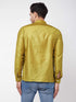 Men's Yellow Silk Blend Ethnic Shirt
